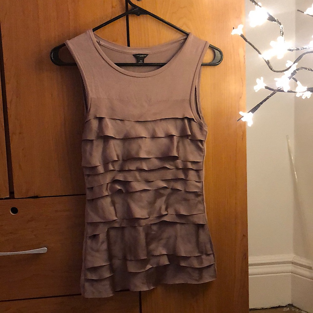 Purple Ann Taylor Ruffle Tank